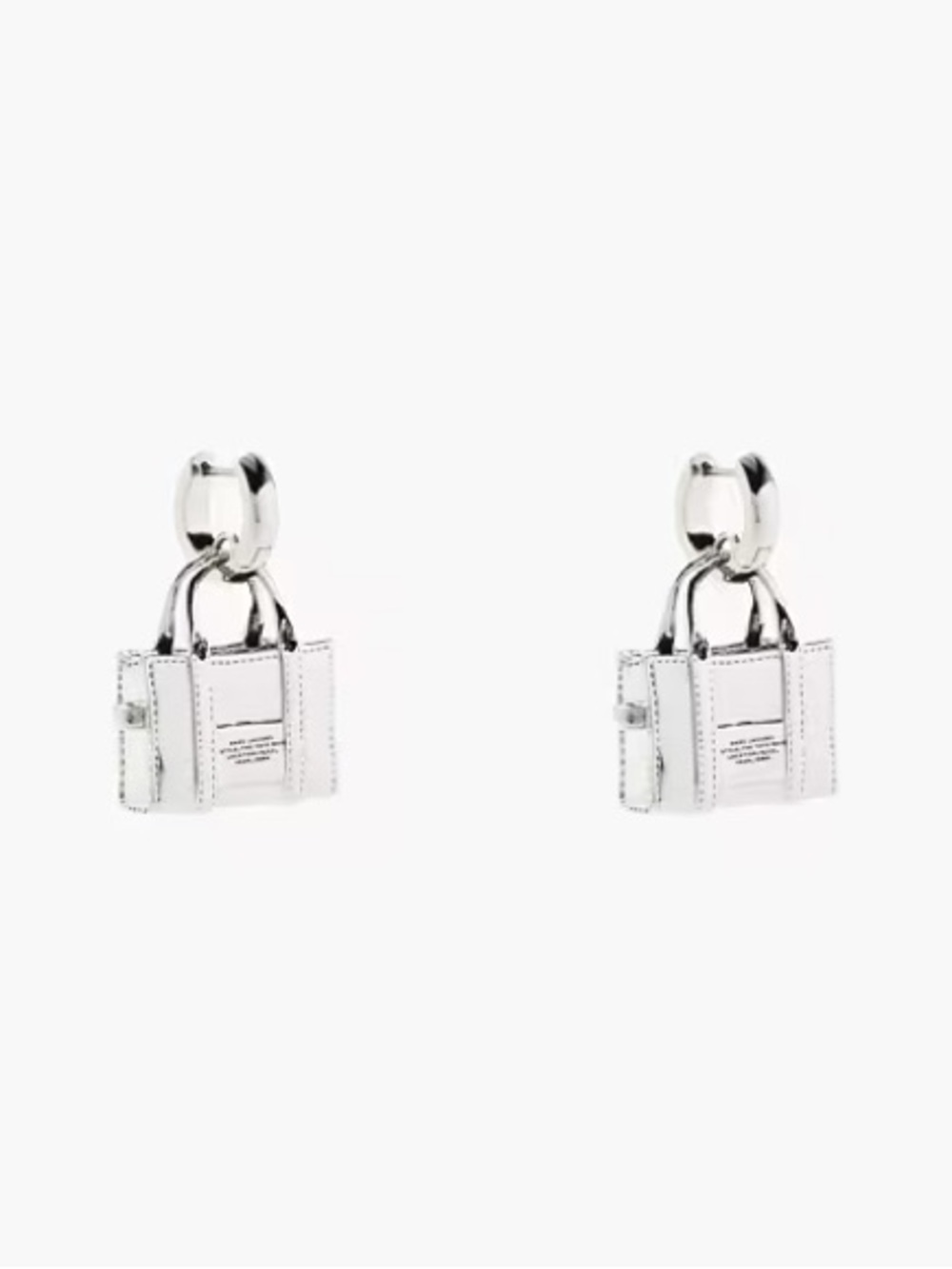 Marc Jacobs Mini Tote Bag Charm Earrings in Silver - Picture 2 of 5